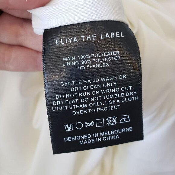 Eliya the Label White Ruched Ruffle Strap Vanuatu Midi Dress Bride Bachelorette - Picture 13 of 15